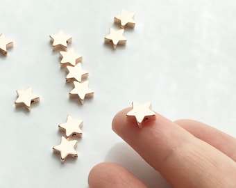 10pcs ROSEGOLD Star Charm, Ready to stamp, Jewelry Supply, Craft Supplies, Mignon and Mignon Supply 10PFS-R