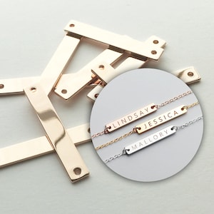 Rose Gold Bar Blanks 10 pcs - wholesale necklace bar blanks, Jewelry Supplies stamping bars jewelry stamping blanks 1OP3-R