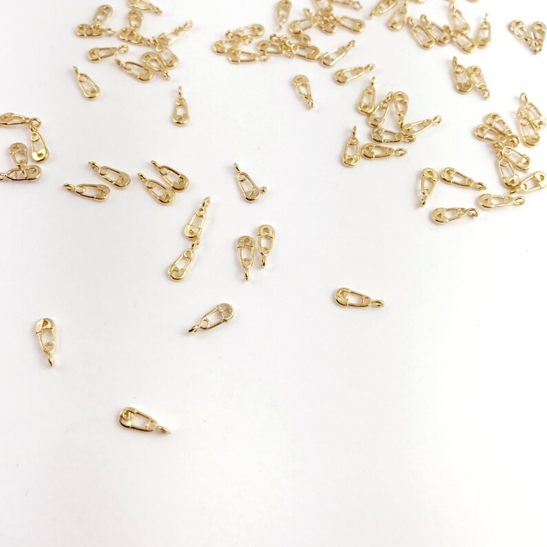 2Pcs GLOSSY Gold Safety Pin Jewelry Extra Petite Dainty Charm Etsy