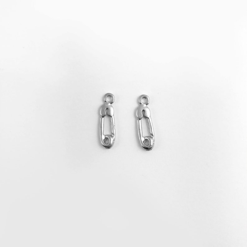 2Pcs MATTE Silver Safety Pin Charm Solidarity Pin Pendant Jewelry Supply LIMITED EDITION 2PSM-S