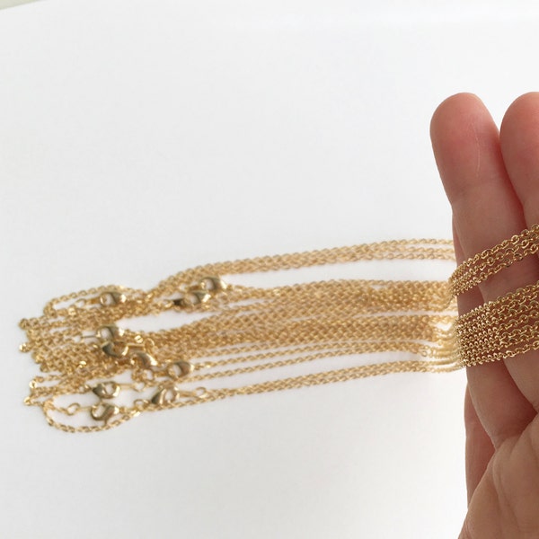 10 pcs GOLD necklace chain, Jewelry Supply, Craft Supplies, Mignon and Mignon Supply 10PCHN-G