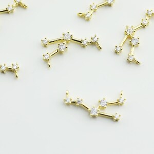 Gold Plated Taurus Constellation Pendant Crystal Zodiac Constellation Connector MignonandMignon Constellation Necklace GZCP-TA image 3