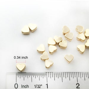 10pcs GOLD Heart Charms Polished Gold Plated over Brass Jewelry Findings Stamping blank brass blanks 10PFH-G image 3