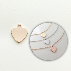4pcs ROSEGOLD Personalized Stamping Blank Heart Disc, Ready to stamp, Jewelry Supply, Craft Supplies, Mignon and Mignon Supply 4PDCH-R