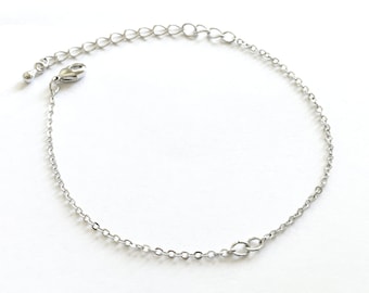 10pcs SILVER Bracelet Chain Bracelet components Jewelry Parts Bracelet extender  10PBR-S