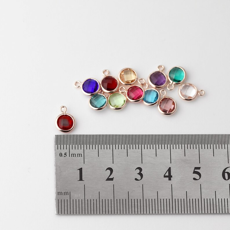 4pcs Rosegold Plated Birthstone Charm Necklace Supplies Etsy