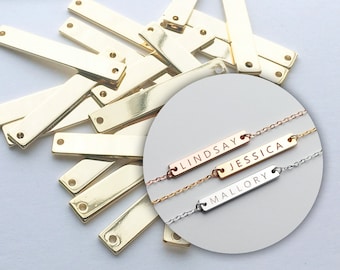 10 Stück GOLD #3 Personalisierte Stempel Blank Bar, bereit zum stempeln, Schmuck Versorgung, Bastelbedarf, Mignon und Mignon Versorgung 10P3-G