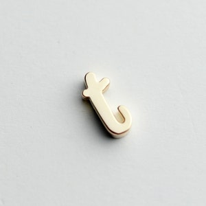 Gold Regular Size Cursive T Initial Charm - GRI-T