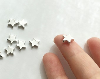 10pcs SILVER Star Charm, Ready to stamp, Jewelry Supply, Craft Supplies, Mignon and Mignon Supply 10PFS-S