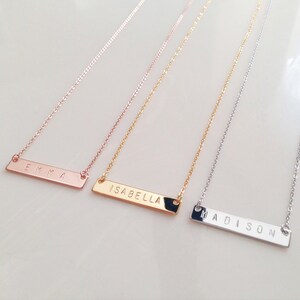 10pcs ROSEGOLD #4 Bar Pendant Personalized Stamping Blank Bar, 16K Rose gold plated brass, Jewelry Supply, Craft Supplies, Name plate 10P4-R Bild 5