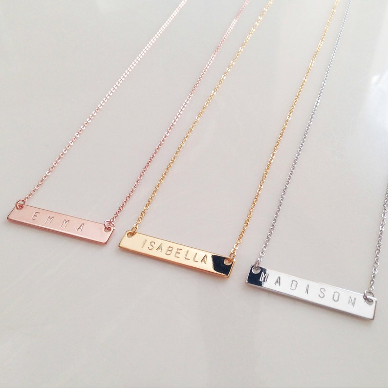 10pcs ROSEGOLD #4 Bar Pendant Personalized Stamping Blank Bar, 16K Rose gold plated brass, Jewelry Supply, Craft Supplies, Name plate 10P4-R Bild 5
