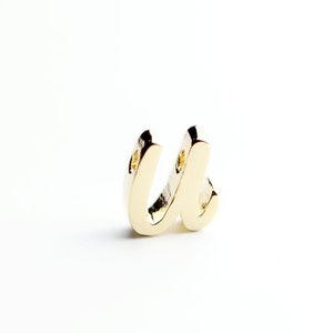 Gold Regular Size Cursive U Initial Charm GRI-U