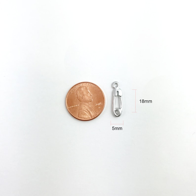 2Pcs MATTE Silver Safety Pin Charm Solidarity Pin Pendant Jewelry Supply LIMITED EDITION 2PSM-S