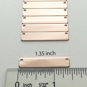 10pcs ROSEGOLD #4 Bar Pendant Personalized Stamping Blank Bar, 16K Rose gold plated brass, Jewelry Supply, Craft Supplies, Name plate 10P4-R Bild 3
