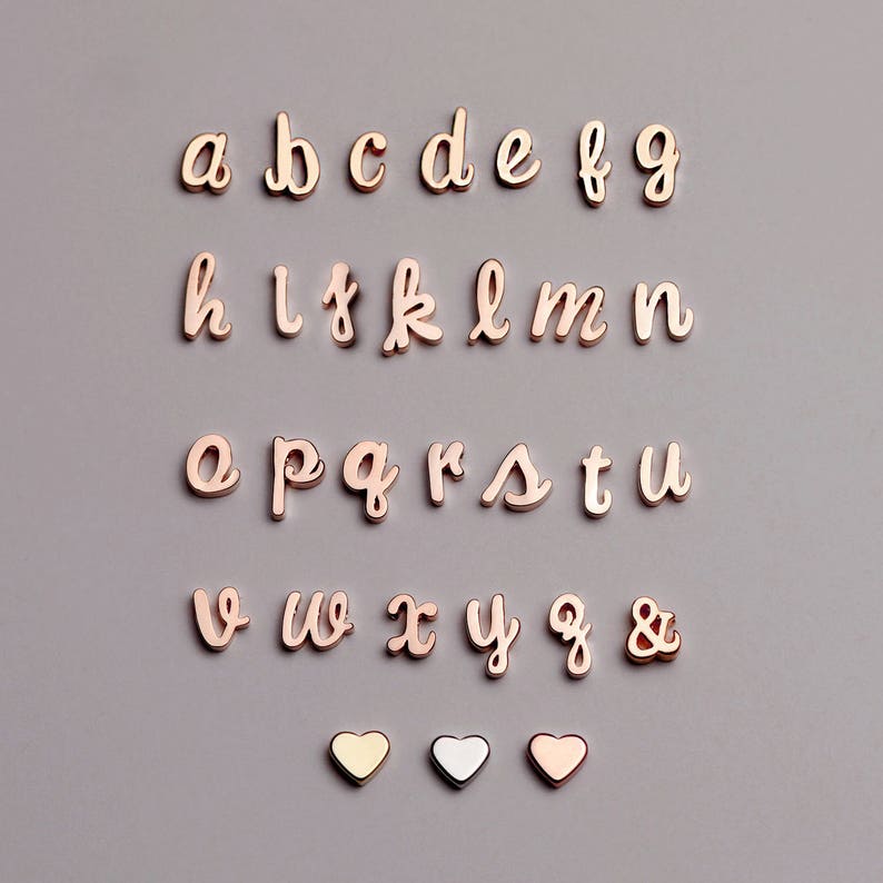 Rose Gold Regular Size Cursive B Initial Charm RRI-B - Etsy