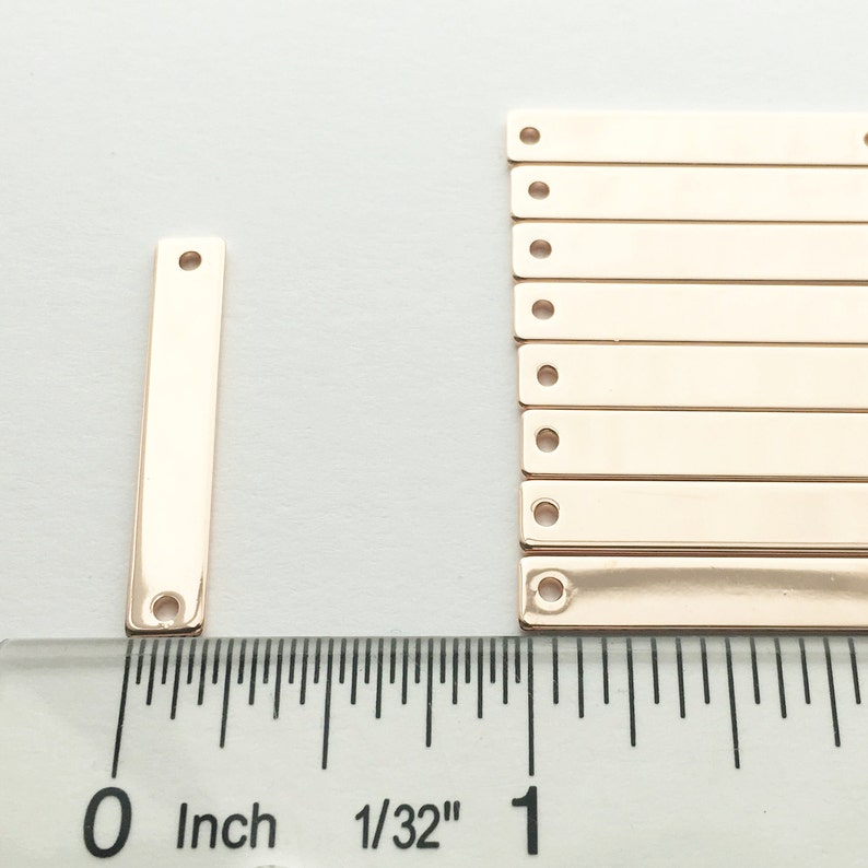 Rose Gold Bar Blanks 10 pcs wholesale necklace bar blanks, Jewelry Supplies stamping bars jewelry stamping blanks 1OP3-R image 4