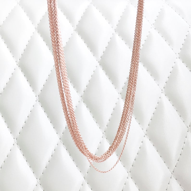 10 Pcs DAINTY Rose Gold Chain Bulk Necklace Chain Jewelry Etsy
