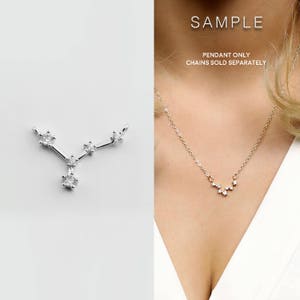 Silver Plated Cancer Constellation Pendant Crystal Zodiac Constellation Connector MignonandMignon Constellation Necklace SZCP-CN image 1