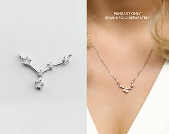 Silver Plated Cancer Constellation Pendant Crystal Zodiac Constellation Connector MignonandMignon Constellation Necklace - SZCP-CN