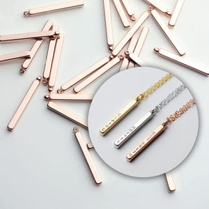 10pcs ROSEGOLD Medium Size 4-Sided Pendant Necklace Stamping Blank DIY Jewelry Supply Mignon and Mignon Supply 10PR4B-R