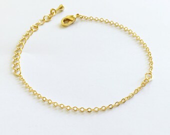 10pcs GOLD Bracelet Chain Bracelet components Jewelry Parts Bracelet extender 10PBR-G