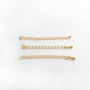 10 Pcs GOLD plated Chain Extender, Jewelry Supply, Craft Supplies, 2&quot; add Necklace extender Extension Chain Bracelet extender 10PEXT-G