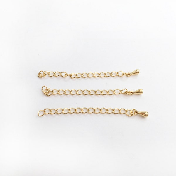 10 Pcs GOLD plated Chain Extender, Jewelry Supply, Craft Supplies, 2" add Necklace extender Extension Chain Bracelet extender 10PEXT-G