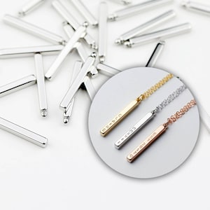 4pcs SILVER Medium Size 4-Sided Pendant Necklace Stamping Blank DIY Jewelry Supply Mignon and Mignon Supply 4PR4B-S