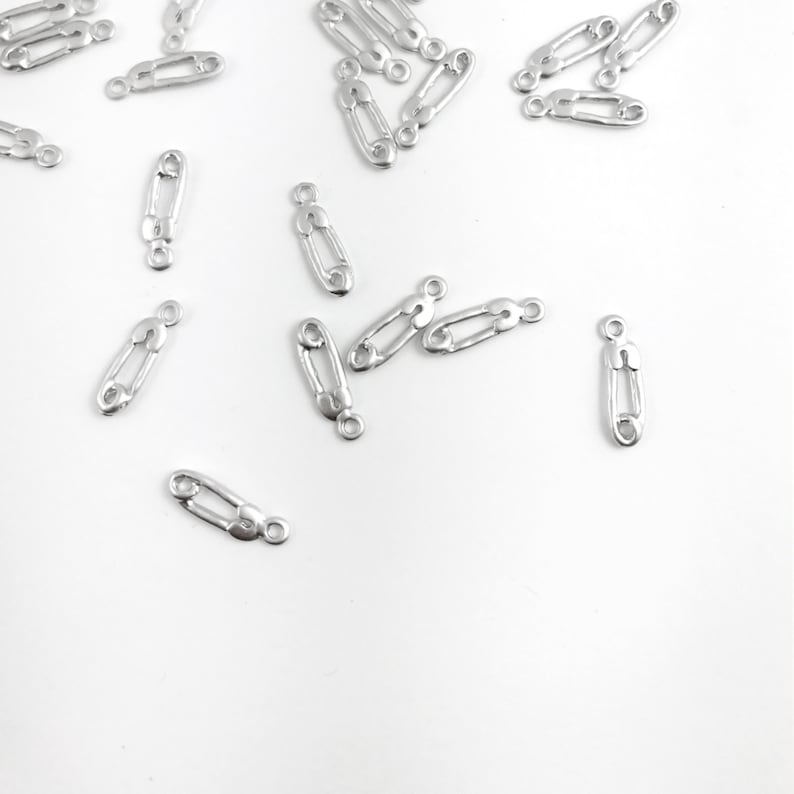 2Pcs MATTE Silver Safety Pin Charm Solidarity Pin Pendant Jewelry Supply LIMITED EDITION 2PSM-S