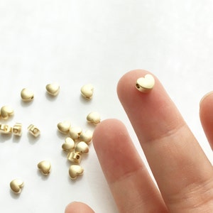 10pcs GOLD Heart Charm, Craft supplies Tools, Jewelry Supply, Beading supplies, Pendants DIY Jewelry 10PCH-G image 4