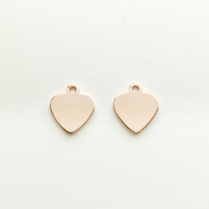 10pcs ROSEGOLD Personalized Stamping Blank Heart Disc, Ready to stamp, Jewelry Supply, Craft Supplies, Mignon and Mignon Supply 10PDCH-R