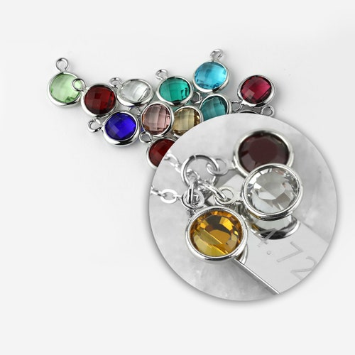 4pcs Rosegold Plated Birthstone Charm Necklace Supplies Etsy