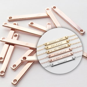 10pcs ROSEGOLD #2 Personalized Stamping Blank Bar, Ready to stamp, Jewelry Supply, Craft Supplies, Mignon and Mignon Supply 10P2-R