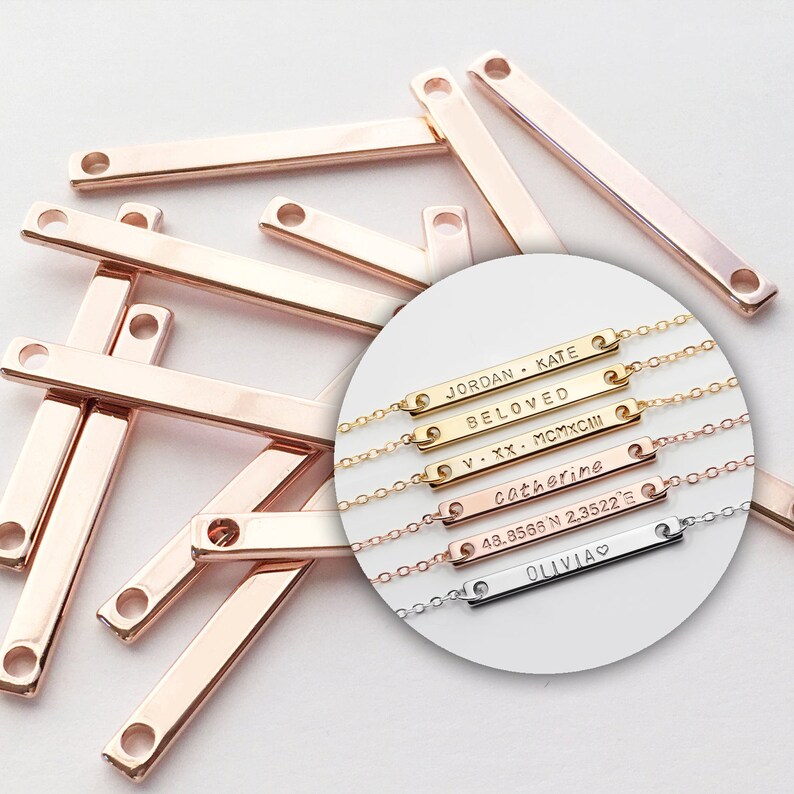 10 Personalized Stamping Blank Bar Ready to Stamp Jewelry Etsy