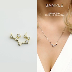 Gold Plated Sagittarius Constellation Pendant Crystal Zodiac Constellation Connector MignonandMignon Constellation Collar - GZCP-SA