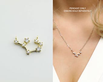 Gold Plated Sagittarius Constellation Pendant Crystal Zodiac Constellation Connector MignonandMignon Constellation Necklace - GZCP-SA