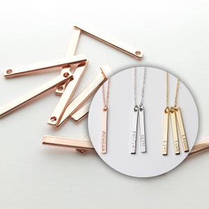 10 szt. ROSEGOLD #6 pionowy wisior prętowy, pusty pręt, gotowy do stemplowania, artykuły jubilerskie, artykuły rzemieślnicze, Mignon i Mignon Supply 10P6-R