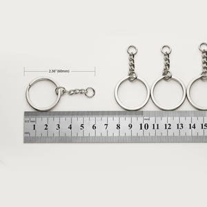 10Pcs Silver Plated Keychain Ring With Extender Chain Keychain Supply Wholesale Jewelry Bulk Discount Keychain Findings  10PKC-S