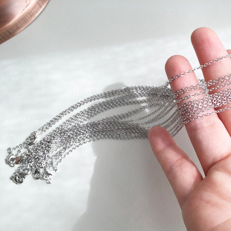 10 Necklace Chain Silver Chains Jewelry Supply Craft Etsy