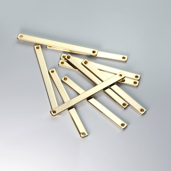Mignon and Mignon 4Pcs Rose Gold Skinny Stamping Blank Bar Craft Supplies Jewelry Supply Ready to Stamp Horizontal Pendant 4P12-R