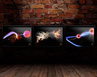 3 Print Set - Energy Fields - Art Print, Heavenfield, Dark Science-Fiction, Wall Decor, Gift, Wall Art, Digital Print (Prints Only)