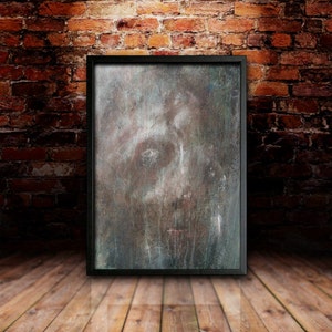 Statue from the Dead City of Angels II, Art Print, Heavenfield, Dark Science-Fiction, Gift, Wall Art, Digital Print (Print Only)