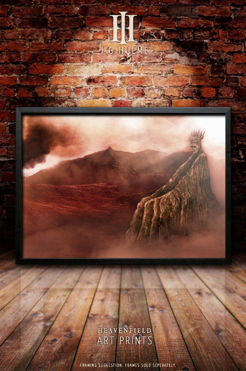 The Sentinel, Art Print, Landscape, Heavenfield, Dark Science-Fiction, Wall Decor, Gift, Wall Art, Digital Print Print Only image 1