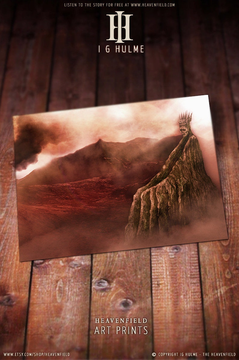 The Sentinel, Art Print, Landscape, Heavenfield, Dark Science-Fiction, Wall Decor, Gift, Wall Art, Digital Print Print Only image 2