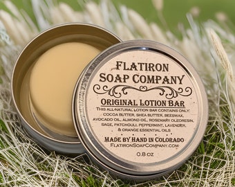 Barra de loción original (pequeña) - Barra de loción hecha a mano, loción totalmente natural, Flatiron Soap Company