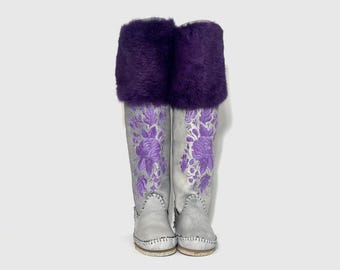 LARRY Insulated Sheepskin Fur Ankle Boots / Knee High Boots / Handmade / Snow Boots