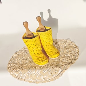 Ultraflat calf ankle boot / autumn women's boots / handmade boots / calf leather moccasins / handmade / yellow