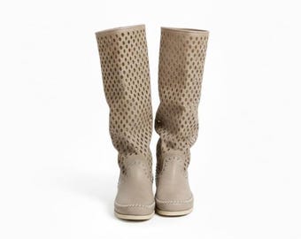 ROMBO - Inca Marble boots - Hippie boots - Gipsy boots - Riding boots - Summer boots - Barefoot moccasins