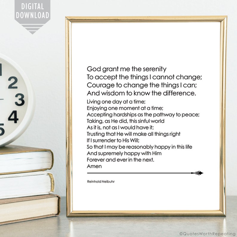 Printable serenity prayer