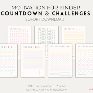 Countdown Calendar for Kids / Countdown and Challenge Printables for Kids